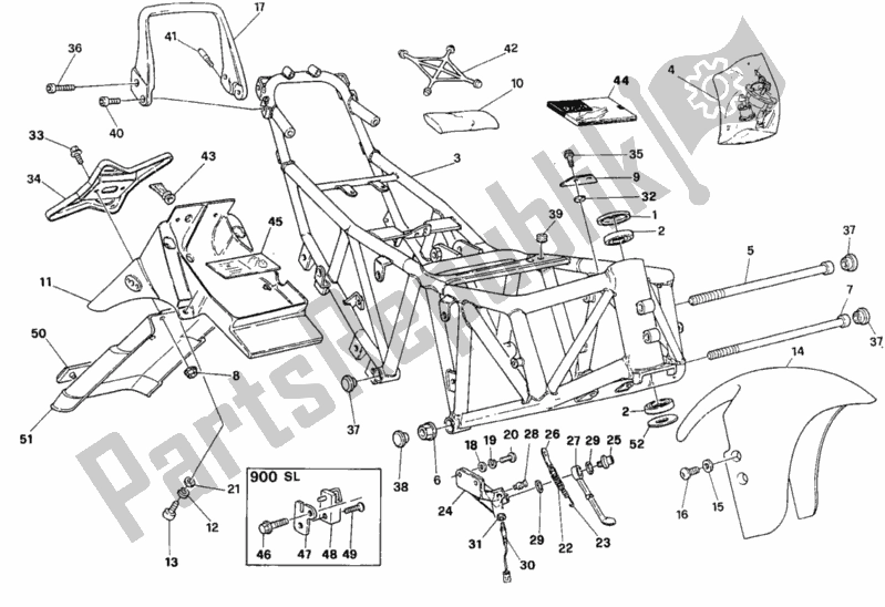 All parts for the Frame Dm 012263 of the Ducati Supersport 900 SS 1994